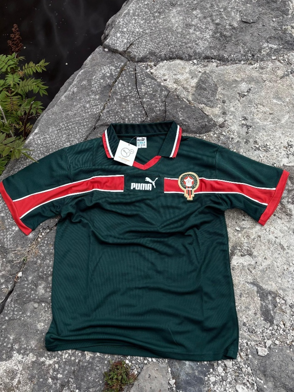 Puma Morocan vintage Green Jersey with Red Trim